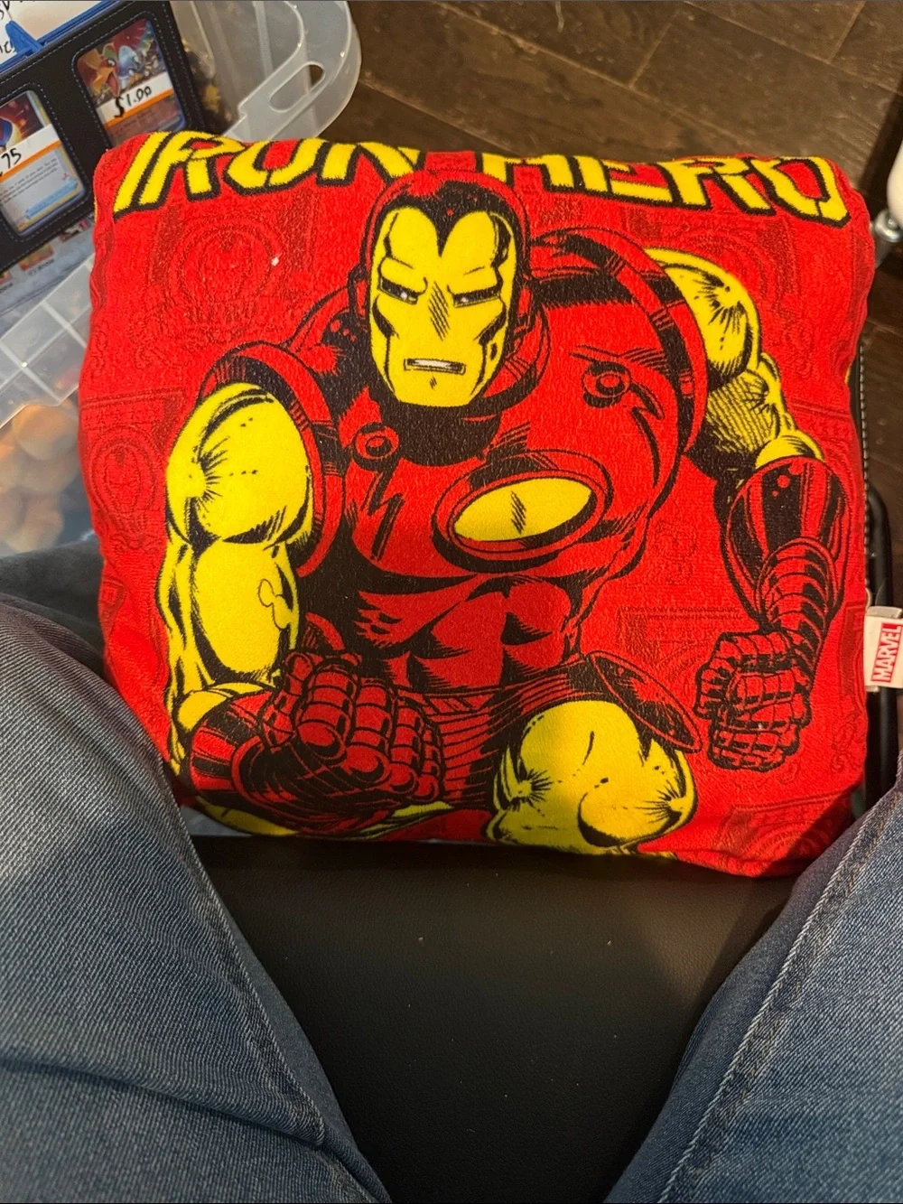 Marvel Yellow Red Iron Man Graphic Throw Pillow